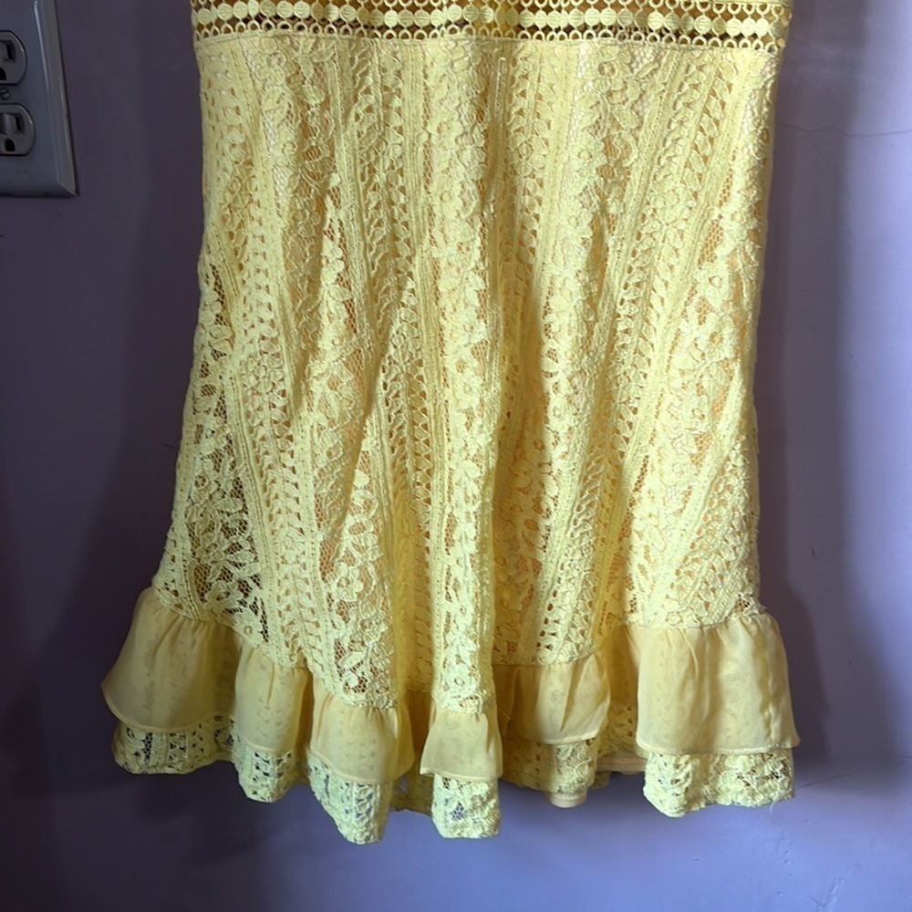 Lulu's Ivory Crochet V-Neck Mini Dress - Picture 3 of 9